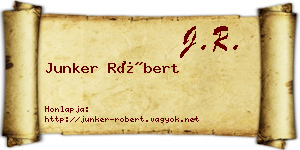 Junker Róbert névjegykártya